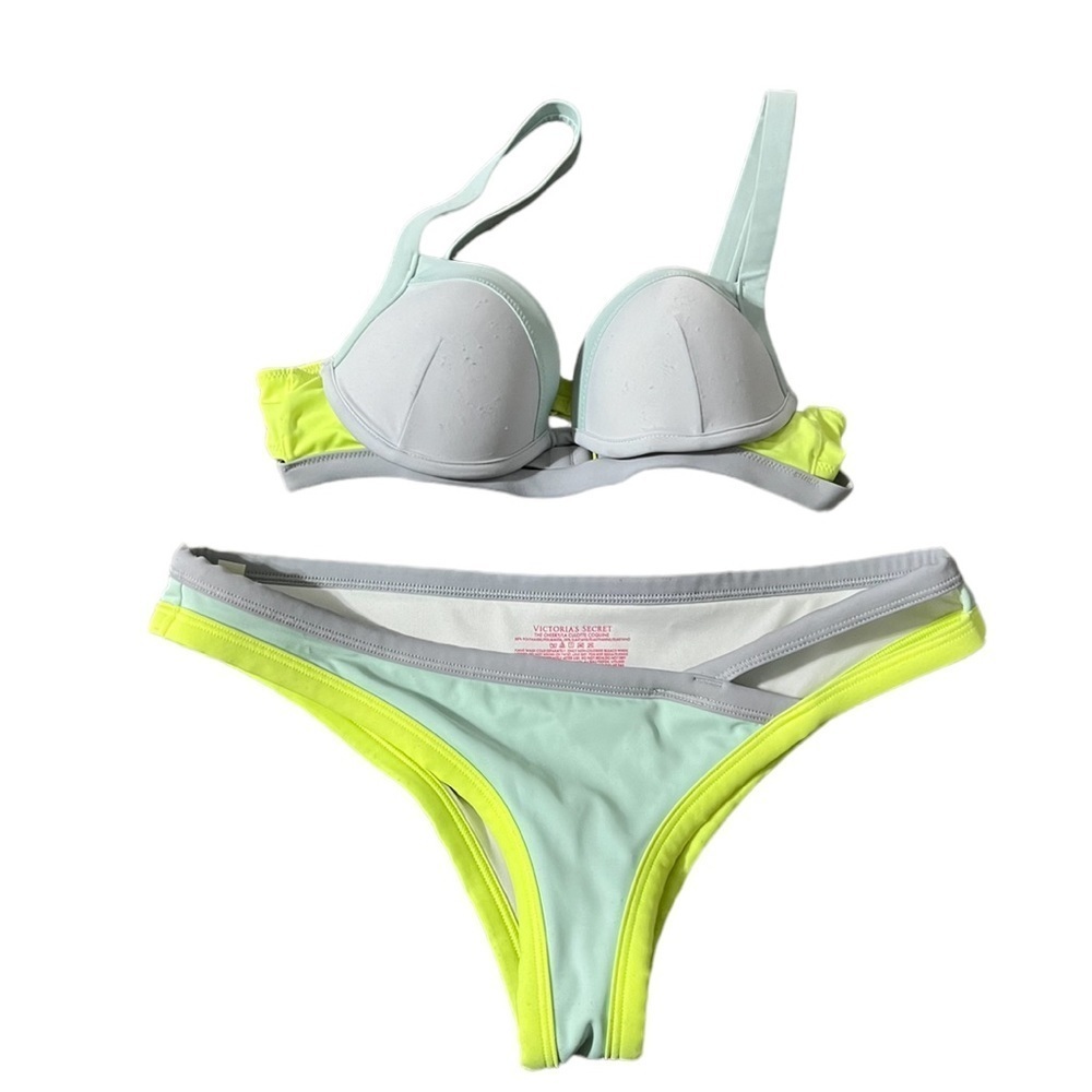 Victoria’s Secret Womens Bikini Strappy Cutout Top Cheeky Strappy Bottom Size S
